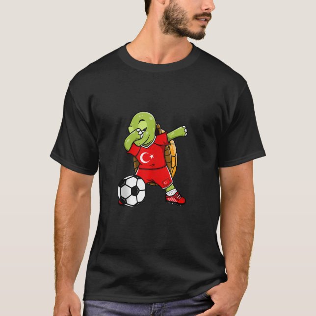 Dabbing Turtle Turkey Soccer Fans Jersey Turkish F T-Shirt (Front)