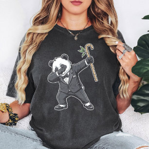 Dabbing Tuxedo Panda With Bamboo Stick T-Shirt
