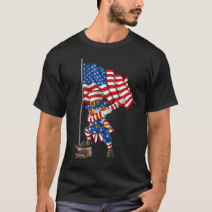 Dabbing Uncle Sam 4th Of July American Flag  T-Shirt