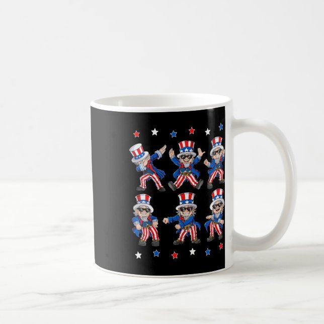 Dabbing Uncle Sam 4th Of July Boys Girls Kids Danc Coffee Mug (Right)