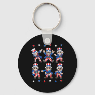 Dabbing Uncle Sam 4th Of July Boys Girls Kids Danc Key Ring