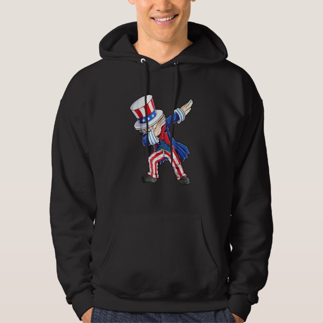 Dabbing Uncle Sam 4th Of July Kids Boys Girl Hoodie (Front)