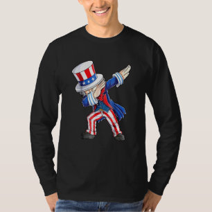 Dabbing Uncle Sam 4th Of July Kids Boys Girl T-Shirt