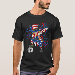 Dabbing Uncle Sam 4th Of July Soccer American Flag T-Shirt