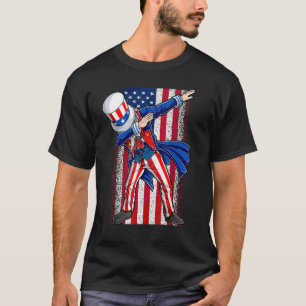 Dabbing Uncle Sam & American Flag Happy 4th Of Jul T-Shirt