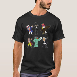 Dabbing Uncle Sam And Friends 4th Of July Boys Gir T-Shirt