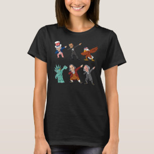 Dabbing Uncle Sam And Friends 4th Of July Boys Gir T-Shirt