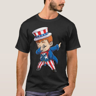 Dabbing Uncle Sam Boy 4th of July Kids Men America T-Shirt
