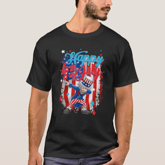 Dabbing Uncle Sam - Happy 4Th Of July T-Shirt (Front)