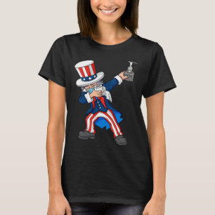 Dabbing Uncle Sam In A Mask 4th Of July Dab Fun Bo T-Shirt