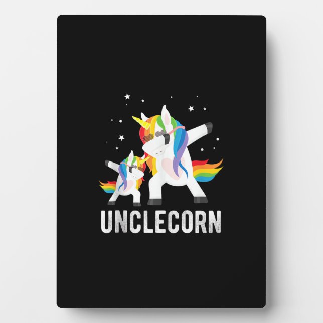 Dabbing Unclecorn, Funny Unicorn Lover Tee for Unc Plaque (Front)