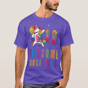 Dabbing Unicorn 18th Birthday Awesome Since 2005 T-Shirt