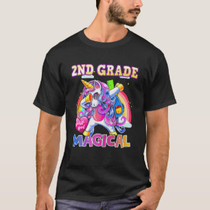 Dabbing Unicorn 2Nd Grade Just Got Magical Back To T-Shirt