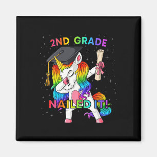 Dabbing Unicorn 2nd Grade Nailed It Graduation Gir Magnet
