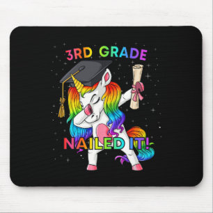 Dabbing Unicorn 3rd Grade Nailed It Graduation Gir Mouse Mat