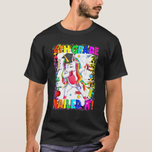 Dabbing Unicorn 4th Grade Nailed It Back To School T-Shirt