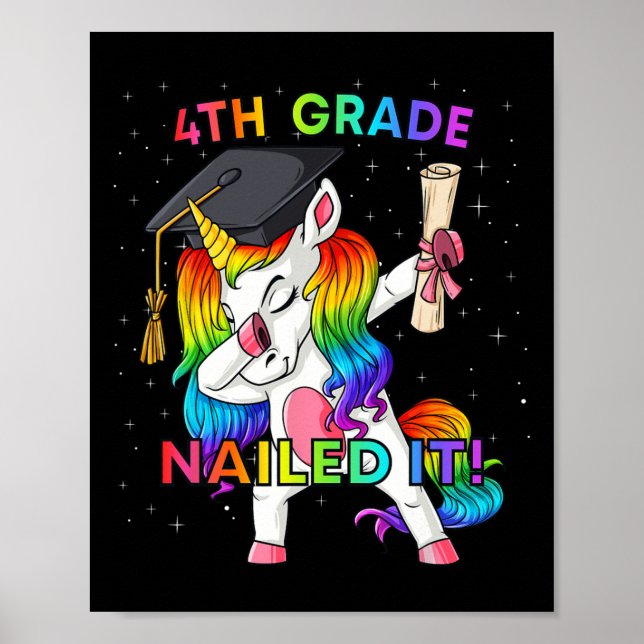Dabbing Unicorn 4th Of July Girls Kids Teens Ameri Poster (Front)