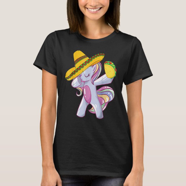 Dabbing Unicorn 5 Cinco De Mayo 2022 Costume Mexic T-Shirt (Front)