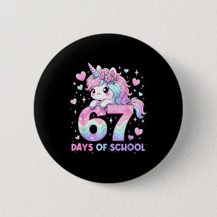 Dabbing Unicorn 67 Days Of School Teachers Kids Bo 6 Cm Round Badge