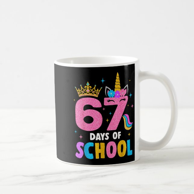 Dabbing Unicorn 67 Days Of School Teachers Kids Bo Coffee Mug (Right)