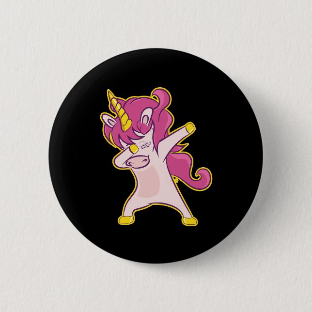 Dabbing Unicorn 6 Cm Round Badge (Front)