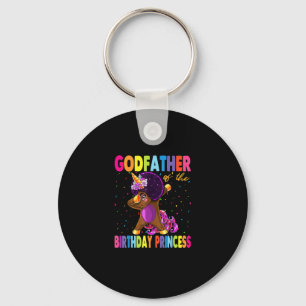 Dabbing Unicorn Afro Godfather of the Birthday Pri Key Ring