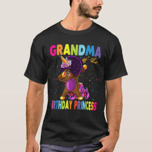Dabbing Unicorn Afro Grandma of the Birthday Princ T-Shirt