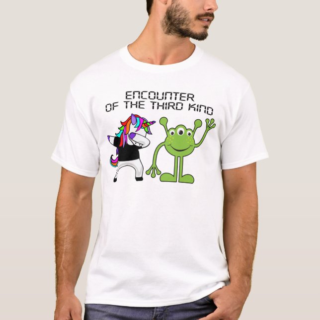 Dabbing Unicorn - Alien Encounter Dab T-Shirt (Front)
