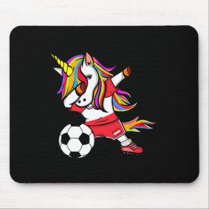 Dabbing Unicorn Austria Footll - Austrian Flag Soc Mouse Mat