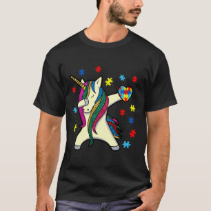 Dabbing Unicorn Autism Awareness Awareness Month E T-Shirt