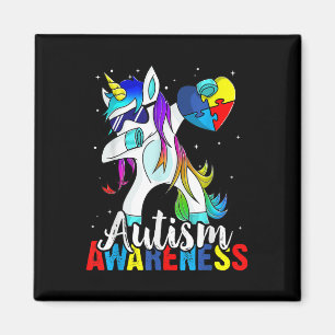 Dabbing Unicorn Autism Awareness Kids Girls Boys B Magnet