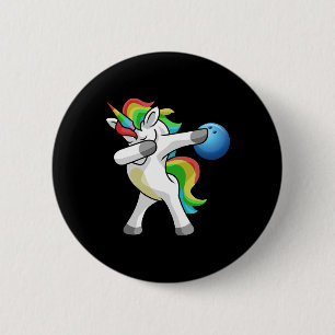 Dabbing Unicorn Bowling Bowler Funny Dab Dance Rai 6 Cm Round Badge