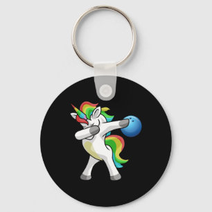 Dabbing Unicorn Bowling Bowler Funny Dab Dance Rai Key Ring