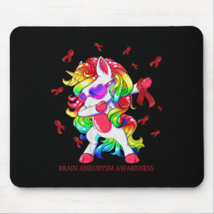 Dabbing Unicorn Brain Aneurysm Awareness Ribbon G Mouse Mat