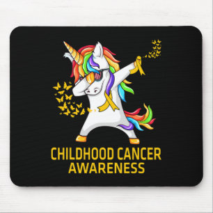 Dabbing Unicorn Childhood Cancer Awareness Warrior Mouse Mat