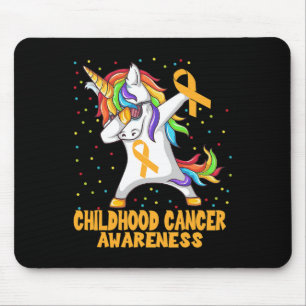 Dabbing Unicorn Childhood Cancer Awareness Warrior Mouse Mat