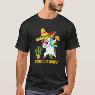 Dabbing Unicorn Cinco De Mayo Funny Mexican Party T-Shirt