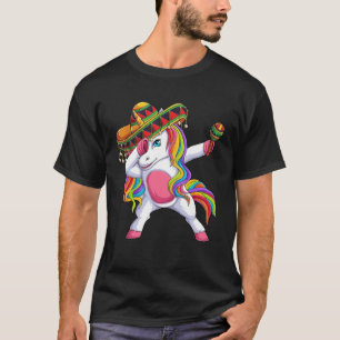 Dabbing Unicorn Cinco de Mayo Kids Girls Women Mex T-Shirt