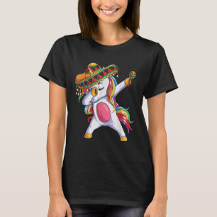 Dabbing Unicorn Cinco De Mayo Kids Girls Women Mex T-Shirt