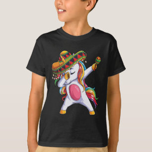 Dabbing Unicorn Cinco De Mayo Kids Girls Women Mex T-Shirt