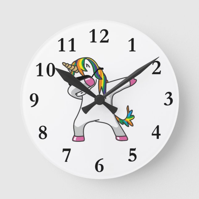 Dabbing Unicorn Clock (Front)