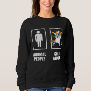 Dabbing Unicorn Coal Gold Diamond Gems Miner Minin Sweatshirt