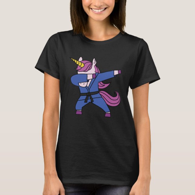 Dabbing Unicorn Cute Jiu Jitsu Combat BJJ MMA Girl T-Shirt (Front)