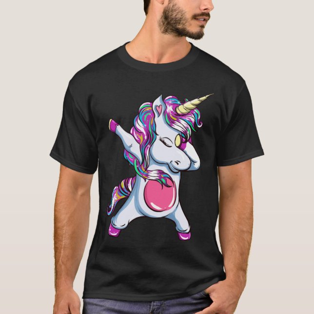 Dabbing Unicorn Dab Dance Unicorn Kids Girls T-Shirt (Front)