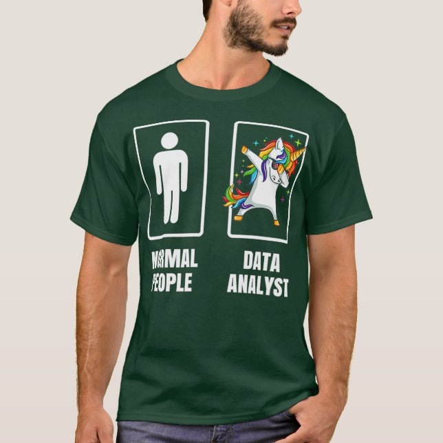 Dabbing Unicorn Data Analyst Data Scientist T-Shirt (Front)