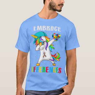 Dabbing Unicorn  Differences Embrace ADHD Autism A T-Shirt