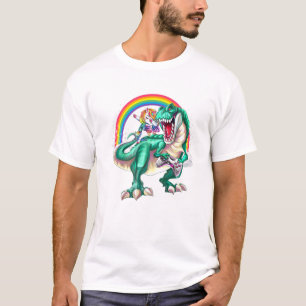 Dabbing Unicorn Dinosaur Game Controller Rainbow B T-Shirt
