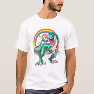 Dabbing Unicorn Dinosaur Game Controller Rainbow B T-Shirt