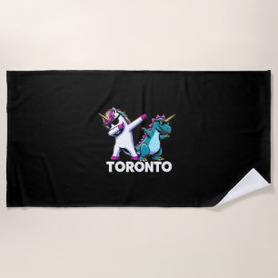 Dabbing Unicorn Dinosaur Men Women Boys Girls Toro Beach Towel