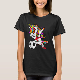 Dabbing Unicorn England Football English Flag So T-Shirt